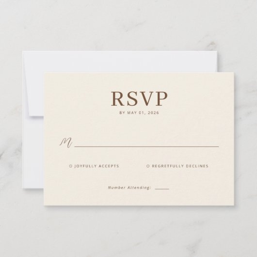 Elegant Beige RSVP Card (Devant)