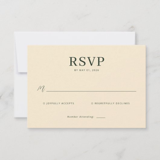 Elegant Beige RSVP Card (Devant)