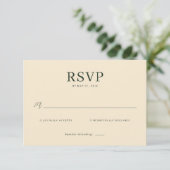 Elegant Beige RSVP Card (Debout devant)