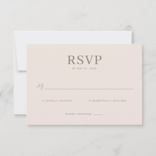 Elegant Beige RSVP Card (Devant)