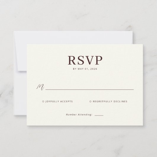 Elegant Beige RSVP Card (Devant)