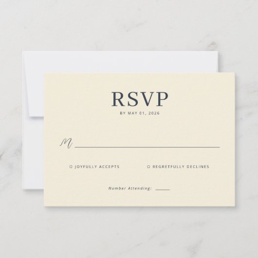 Elegant Beige RSVP Card (Devant)