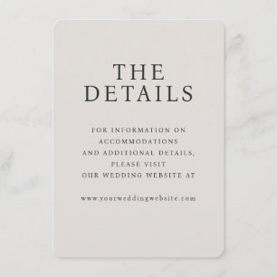 Elegant Beige Typografisch Informatiekaartje