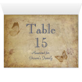 Elégant Beige Vintage Table Siège Carte Nom (Intérieur Horizontal (Bas))