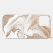 Elegant beige vloeibare marmer met gouden glitter Case-Mate iPhone case (Achterkant (horizontaal))