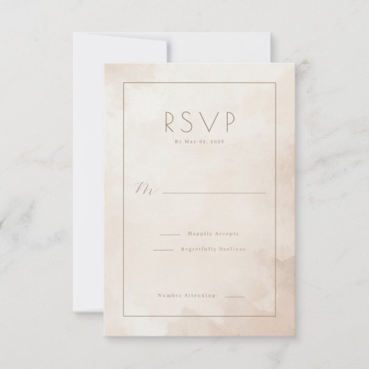 Elegant Beige Watercolor RSVP (Devant)