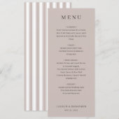 Elegant Beige Wedding Menu (Devant / Derrière)