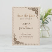 Elegant Beige  Wedding Save the Date Kaart (Staand voorkant)