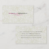 Elegant Beige & Wit  Bloemenkant Visitekaartje (Voorkant / Achterkant)