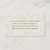 Elegant Beige & Wit  Bloemenkant Visitekaartje (Achterkant)