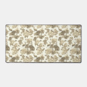 Elegant  Beige witte hertentoilet Bureaumat (Voorkant)