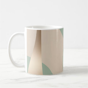 Elegant Beige & Zachte Groen met Gouden Accenten Koffiemok