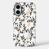Elegant beige zwarte botanische wijnstok patroon Case-Mate iPhone case (Achterkant)