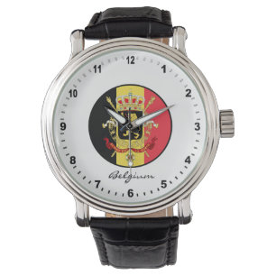 Elegant Belgium Watch & Belgische vlag / Brussel Horloge