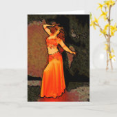 Elegant Bellydancer Wenskaart Kaart (Gele Bloem)