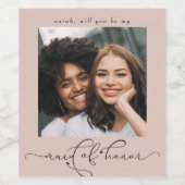 Elegant Bent u mijn dochter van eervolle foto? Wijn Etiket (Enkel label)