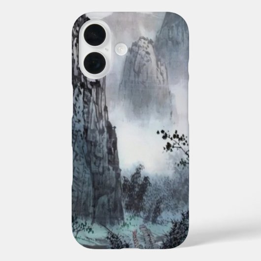Elegant berg- en nevelontwerp Case-Mate iPhone case (Achterkant)