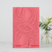 Elegant beroertes over rood Abstract gepersonalise Briefpapier (Staand voorkant)