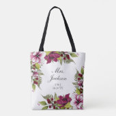 Elegant Berry Florals Moeder van het bruidshuwelij Draagtas (Achterkant)