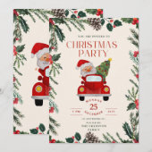 Elegant bessen Lijst kerstfeest uitnodiging (Voorkant / Achterkant)