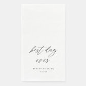 Elegant Best Day Ever Bruiloft Servet (Voorkant)