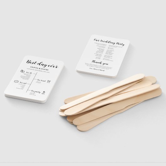 Elegant Best Day Ever Huwelijks Tijdschema Program Handwaaier (Niet-gemonteerd)