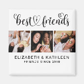 Élégant Best Friends Script Photo Collage Magnet (Devant)
