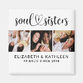 Élégant Best Friends Script Photo Collage Magnet (Devant)