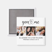 Elegant Best Friends Script Photo Collage Magnet Magneet (Voorkant / Achterkant)