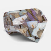 Elegant Best Man Calla Lilies Flower Stropdas (Opgerold)