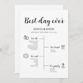 Elegant beste dag ooit bruiloft tijdlijn programma (Voorkant / Achterkant)