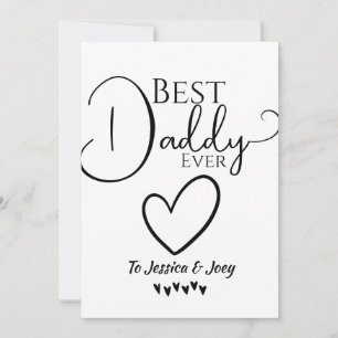 elegant, beste papa ooit, kalligrafie personaliser feestdagenkaart