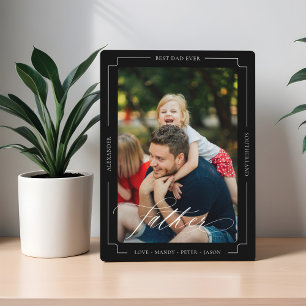 Elegant Beste Vader Ooit Foto Keepsake Zwart Fotoplaat