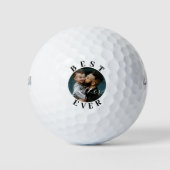 Elegant Beste Vader Ooit Script Vaderdag Foto Golfballen (Voorkant)