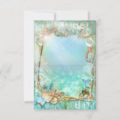 Elegant Betoverd Onder Zee Strand Tafel Nummer Kaart (Achterkant)