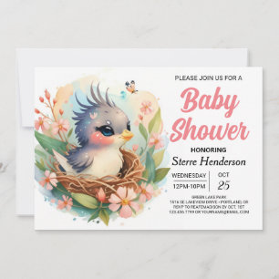 Elegant betoverde Boho Bird Baby shower Kaart