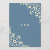 Elégant Beurre Jaune Vintage Frame Menu Mariage (Dos)