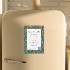 Elegant Bewaar de datum Aztek Gold bladeromtrek Magnetische Uitnodiging