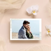 Elegant Bewaar de Datum Bestemming Bruiloft Palmen Save The Date