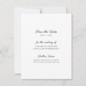 Elegant Bewaar de datum Foto bruiloft aankondiging (Achterkant)