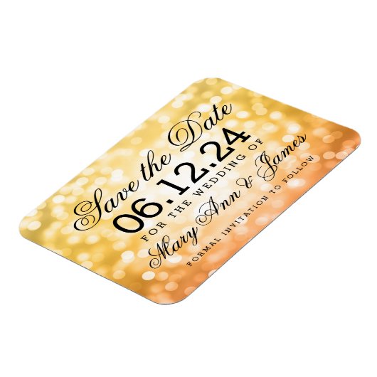 Elegant Bewaar de datum Herfst / Herfst Glitter Li Magneet (Linkerzijde)