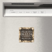 Elegant Bewaar de datum Sparkling Lights Goud Magneet (Insitu (Vaatwasser))