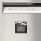 Elegant Bewaar de datum Sparkling Wave Zwart Magneet (Insitu (Vaatwasser))