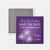 Elegant Bewaar de datum Summer Sparkle Paarse Magneet (Voorkant / Achterkant)