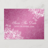 Elegant Bewaar de datum wervelingen roze Aankondigingskaart (Voorkant)