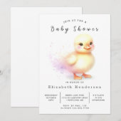 Elegant bewerkbaar Eend Eend Baby shower Kaart (Voorkant / Achterkant)