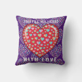 Elegant bewerkbaar eenvoudig hartontwerp kussen (Achterkant)