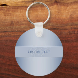 Elegant bewerkbaar monogram schrift Blauw Sleutelhanger