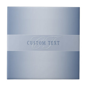 Elegant bewerkbaar monogram schrift Blauw Tegeltje