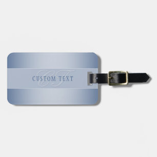 Elegant bewerkbaar monogram scriptschrift Blauw Bagagelabel